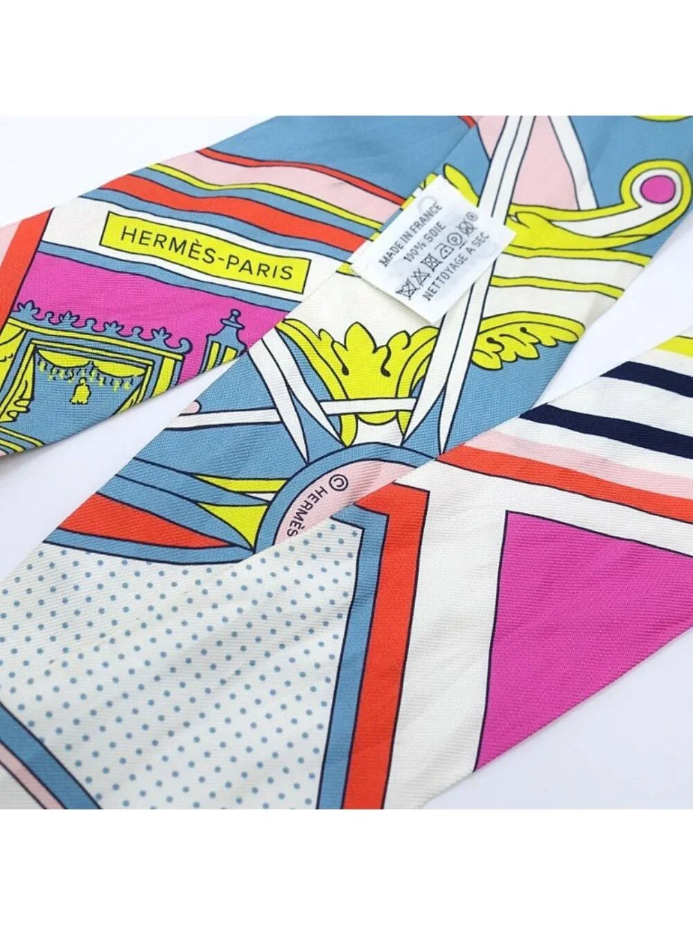 Hermes Scarf Twill Washingtons Carriage Detail George Washington's Silk 100%